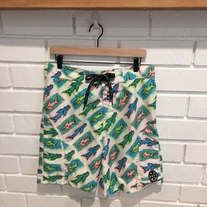 Maui And Sons Neon Shark Trunks Size 32